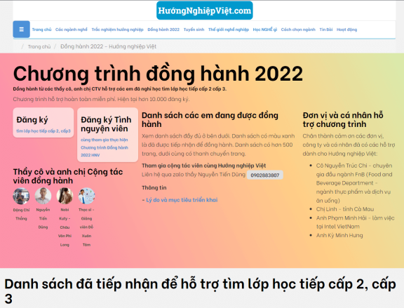 Tổng kết chương trình đồng hành 2022 Hướng nghiệp Việt