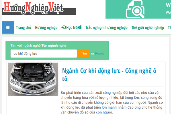 Tìm kiếm thông tin các ngành nghề