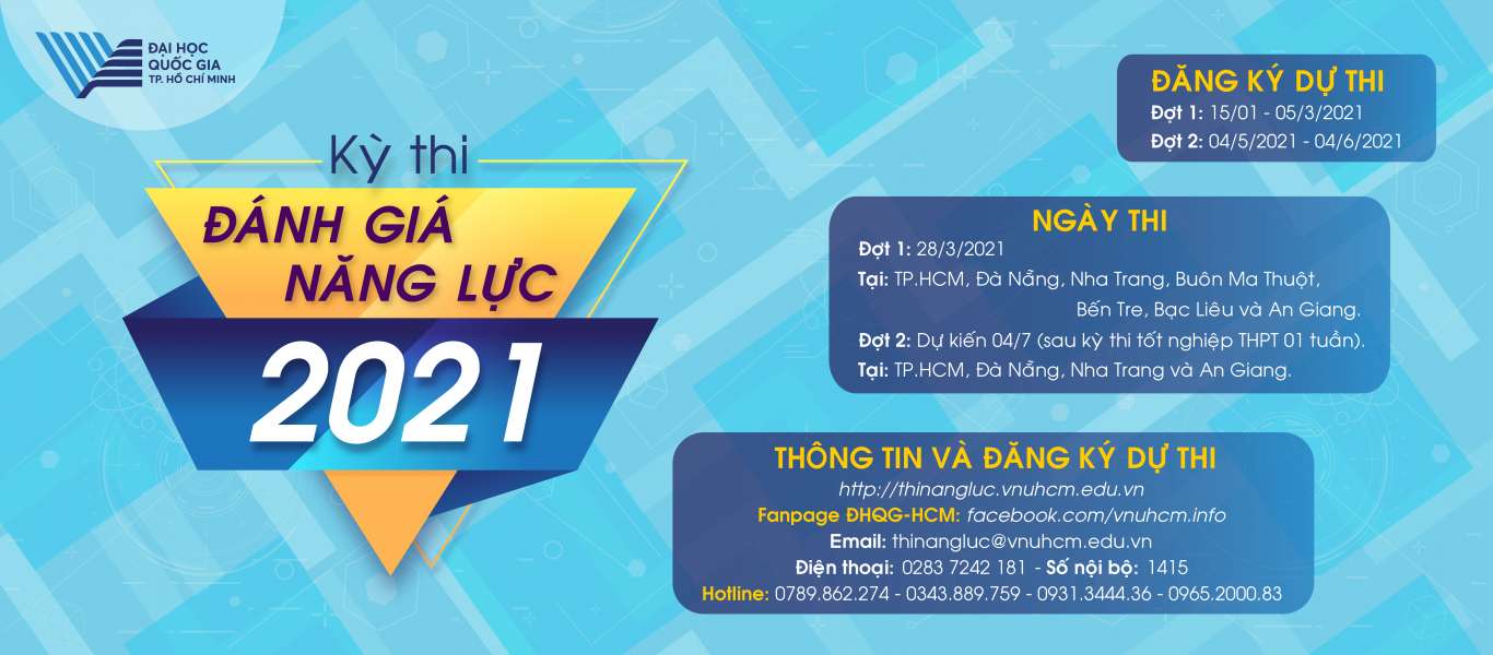 Kỳ thi đánh giá năng lực 2021 ĐH Quốc gia TP. Hồ Chí Minh