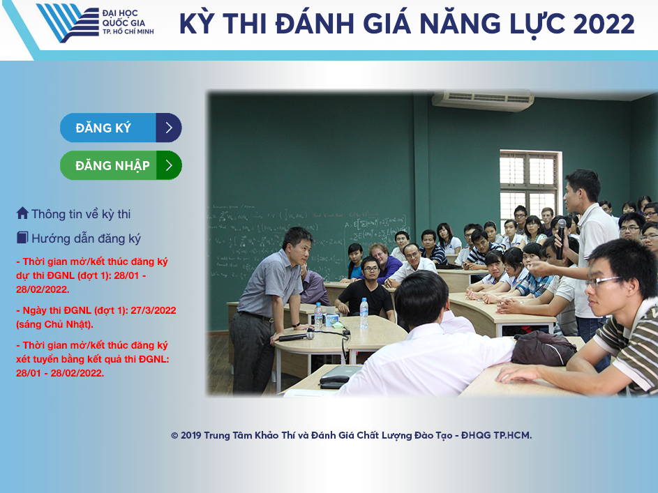 Đại học quốc gia TP.HCM mở kỳ thi đánh giá năng lực đợt I năm 2022, nhiều trường dùng điểm đánh giá năng lực để tuyển hệ ĐH,CĐ