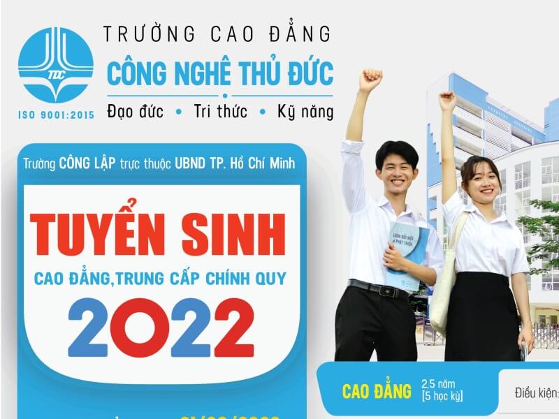 Trường Cao đẳng Công nghệ Thủ Đức thông báo tuyển sinh năm 2022